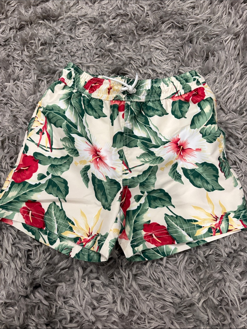 BNWT Janie and Jack Boy’s Tropical Floral Print Swim Shorts Size 5